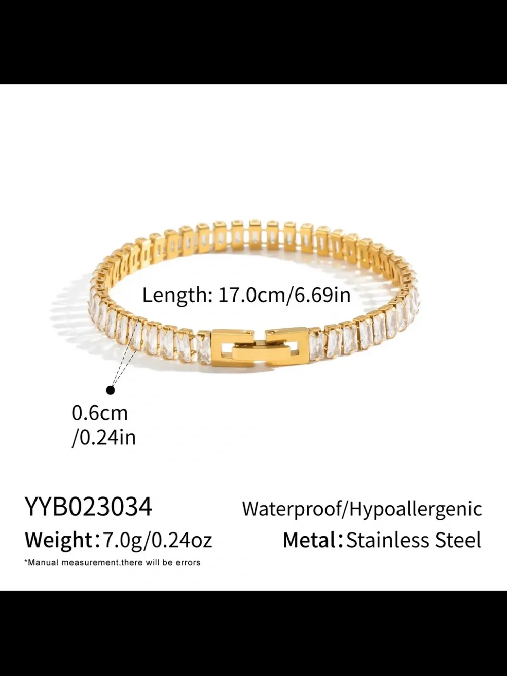 Gold-Plated Clear Crystal Tennis Necklace and Bracelet Set